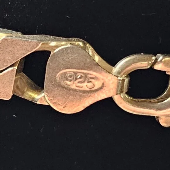 Solid 925 Italy Diamond Cut Curb Chain 20” 44g Heavy Sterling Silver 6.5mm - Picture 6 of 12